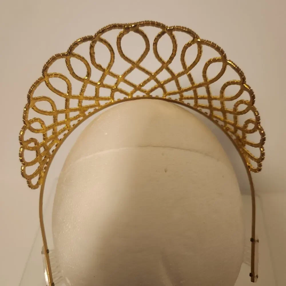 Gold and rhinestone Tiara 2.5 inch tall